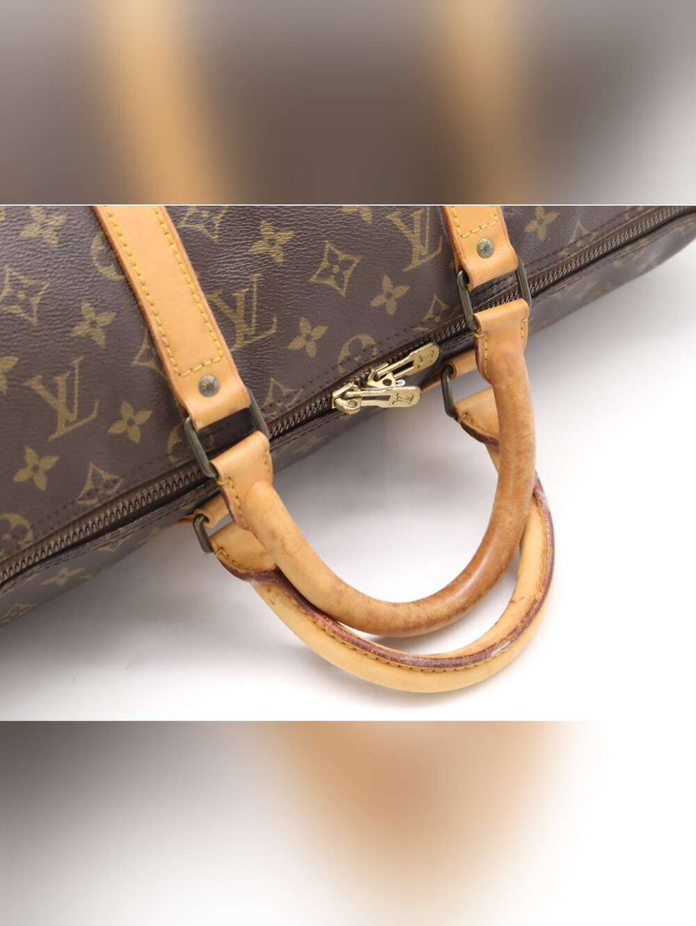 Louis Vuitton Keepall 50 Travel Bag Duffel Brown Monogram Canvas Leather - Picture 6 of 11